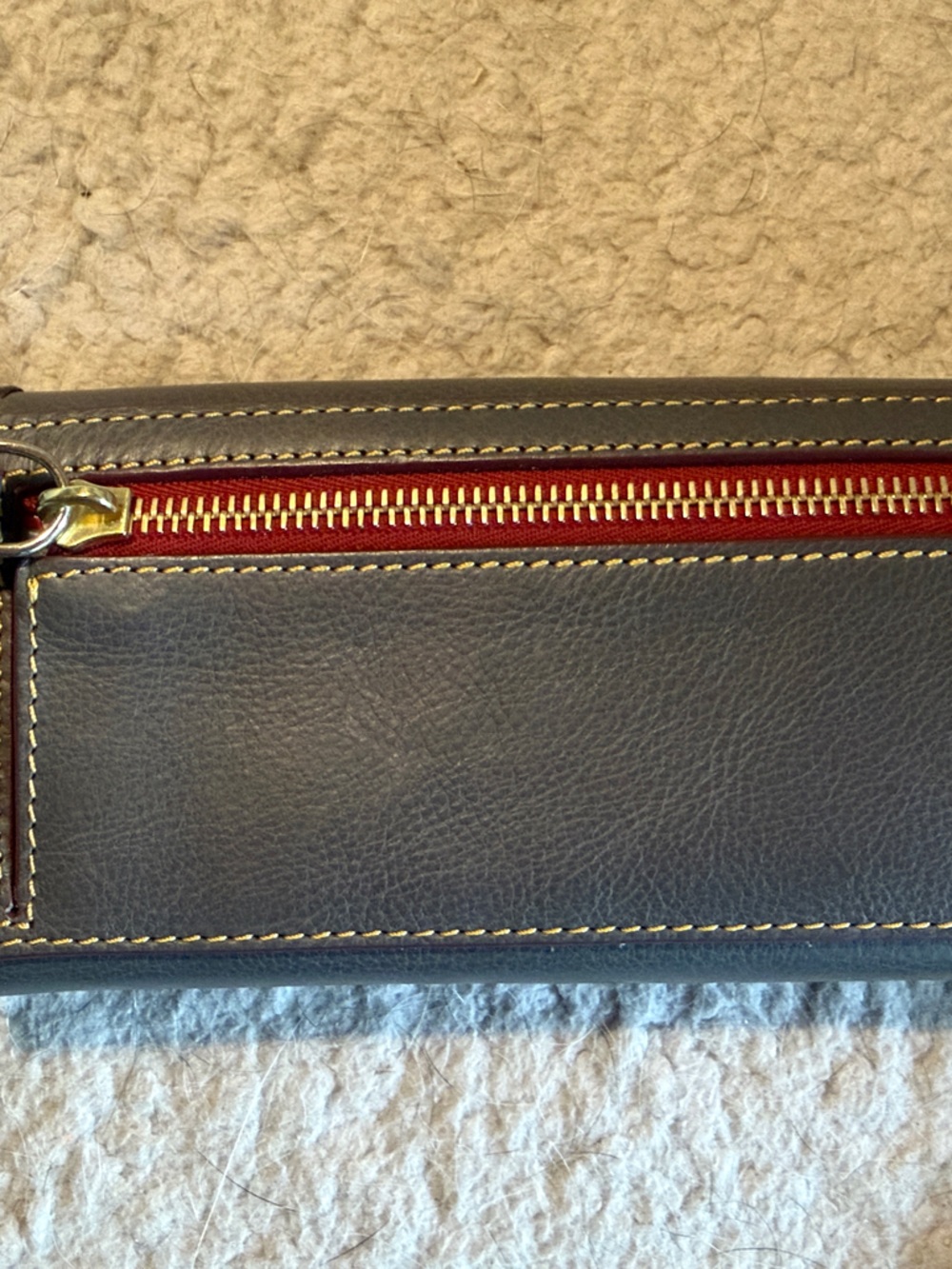 Dooney & Bourke Gray Leather Florentine Large Satchel with Wallet - Picture 10 of 11